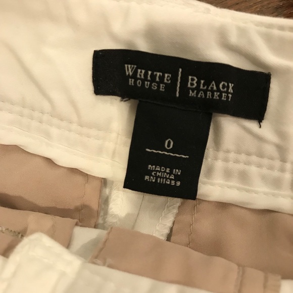 WHBM white shorts with belt, Sz 0 - Picture 3 of 3